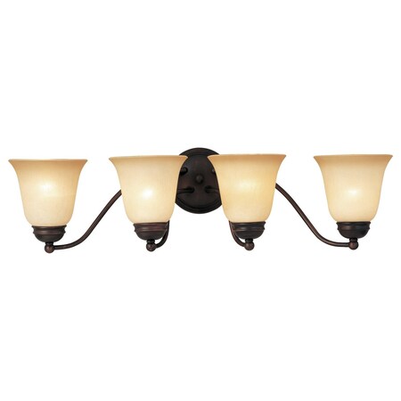 Maxim Four Light Oil Rubbed Bronze Wilshire Glass Vanity 2123WSOI